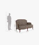 Margreat Sheesham Wood 2 Seater Sofa (Natural Finish) - Image 5