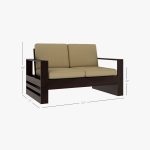 Winster 2 Seater Wooden Sofa (Walnut Irish Cream) - Image 5