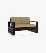 Wonster Sheesham Wood 2 Seater Sofa Set (Walnut Finish) - Image 5