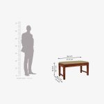 Mcbeth Compact 4 Seater Dining Set with Bench (Honey Finish) - Image 5