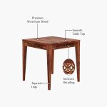 Cambrey 4 Seater Cushioned Dining Set (Honey Finish) - Image 5