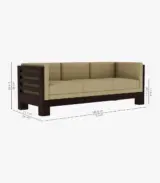 Hyzen Sheesham Wood Sofa Set with 3+1+1 Seating (Walnut Finish) - Image 3