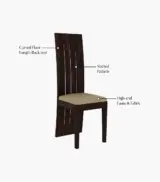 Wortex Sheesham Wood Compact Size 4 Seater Cushioned Dining Table Set (Walnut Finish) - Image 5