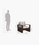 Wonster Sheesham Wood Sofa Set with 3+1+1 Seating (Walnut Finish) - Image 5