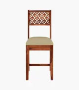 Clambrey Sheesham Wood 6 Seater Cushioned Dining Table Set (Honey Finish) - Image 5