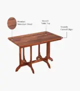 Cohoon Sheesham Wood 6 Seater Dining Table Set (Honey Finish) - Image 5