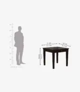 Mcboth Sheesham Wood Compact Size 2 Seater Cushioned Dining Table Set with Drawer Storage (Walnut Finish) - Image 5