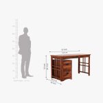 Horsley Computer Table With Keyboard Tray and Drawer Storage (Honey Finish) - Image 5