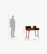 Lyntain Sheesham Wood Computer Table with Table-Top Open and Drawer Storage (Honey Finish) - Image 5