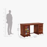 Boho Office Table (Honey Finish) - Image 5