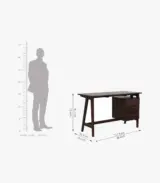Elvina Sheesham Wood Computer Table with Drawer Storage (Walnut Finish) - Image 5