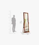 Wolter Sheesham Wood Full Length Dressing Mirror (Honey Finish) - Image 5