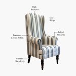 Danon Lounge Chair (Blue Stripe) - Image 5