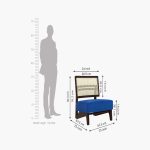 Terence Lounge Chair (Velvet, Indigo Blue) - Image 5