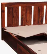 Amerillo Sheesham Wood King Size Bed with Box Storage (Honey Oak Finish) - Image 5