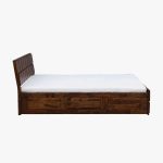 Almen Sheesham Wood Queen Size Bed with Box Storage (Teak Finish) - Image 5