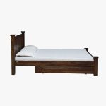 Lorenzo Sheesham Wood Queen Size Bed in Scratch Resistant Provincial Teak Finish With Drawer Storage - Image 5