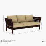 Raiden Wooden Sofa Set with Washable Zipper Cover (Walnut Irish Cream) - Image 5