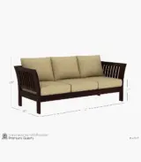 Raidon Sheesham Wood Sofa Set with 3+1+1 Seating (Walnut Finish) - Image 5