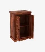 Embross Sheesham Wood Small Sideboard and Cabinet (Honey Finish) - Image 4