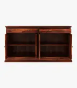 Celton Sheesham Wood Sideboard and Cabinets Two Drawers (Honey Finish) - Image 5
