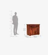 Clambrey Mini Sheesham wood Sideboard and Cabinet (Honey Finish) - Image 5