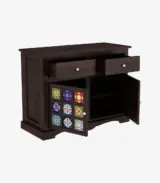 Roko Sheesham Wood Sideboard and Cabinet with Two Drawers (Walnut Finish) - Image 5