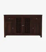 Mendos Sheesham Wood Sideboard and Cabinet (Walnut Finish) - Image 4