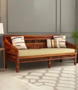 Alanisys Sheesham Wood Sofa Set with 3+1+1 Seating (Honey Finish) - Image 5