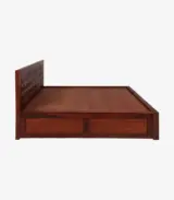 Vector Sheesham Wood Queen Size Bed with Hydraulic Box Storage (Provincial Teak Finish) - Image 5