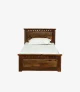 Zurndolf Sheesham Wood Single Bed with Box Storage (Provincial Teak Finish) - Image 5