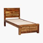 Sougur Sheesham Wood Single Bed without Storage (Rustic teak Finish) - Image 5