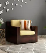 Merriott Sheesham Wood Sofa Set with 3+1+1 Seating (Walnut Finish) - Image 5