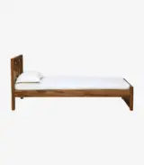 Krysys Sheesham Wood Single Bed without Storage (Rustic Teak Finish) - Image 5