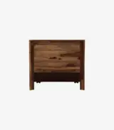 Newvo Sheesham Wood Single Bed with Drawer Storage (Rustic Teak Finish) - Image 5