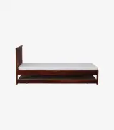 Ova Sheesham Wood Single Bed with Trundle (Honey Oak Finish) - Image 5