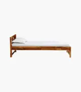 Railegh Sheesham Wood Single Bed without Storage (Rustic Teak Finish) - Image 5