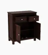 Clovid Sheesham Wood Cabinet with Two Drawers (Walnut Finish) - Image 5