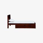Sougur Sheesham Wood Single Bed with Drawer Storage (Honey Oak Finish) - Image 5