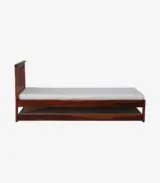 Froya Sheesham Wood Single Bed with Trundle (Honey Oak Finish) - Image 5