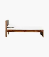 Newvo Sheesham Wood Single Bed without Storage (Rustic Teak Finish) - Image 5