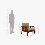 Bambi Wooden Sofa Set (Honey Finish) - Image 6