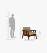 Bambit Sheesham Wood Sofa Set with 3+1+1 Seating (Honey Finish) - Image 4