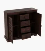 Embross Sheesham Wood Sideboard and Cabinet (Walnut Finish) - Image 6