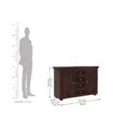 Clambrey Sheesham Wood Sideboard and Cabinet (Walnut Finish) - Image 6
