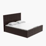 Chocolate Queen Size Bed in Cola Rain Finish With Hydraulic Storage - Image 6