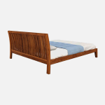 Luxurious Solid Wood King Size Bed in Brown Finish - Image 6