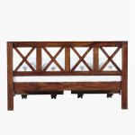 Kryss Sheesham Wood Queen Size Bed In Scratch Resistant Provincial Teak Finish With Drawer Storage - Image 6