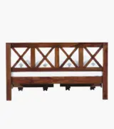Krysys Sheesham Wood Queen Size Bed with Drawer Storage (Provincial Teak Finish) - Image 6