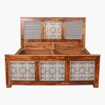 Felice Sheesham Wood Queen Size Bed in Dual Tone Finish with Box Storage - Image 6